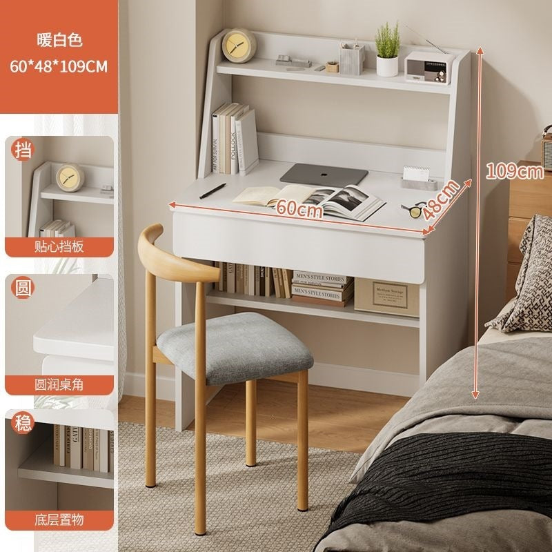 For home table cabinet combination student computer desk small apartment with bookshelf simple desk bedroom wall-mounted one-piece desk cabinet