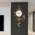 Trendy living room wall clock - new minimalist silent clock with grid design - high-end home decor