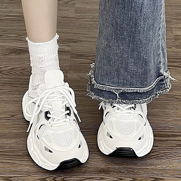 Dad shoes women's 2026 summer autumnew arrival women's mesh breathable whiteheight increaser small casual sports women's shoes
