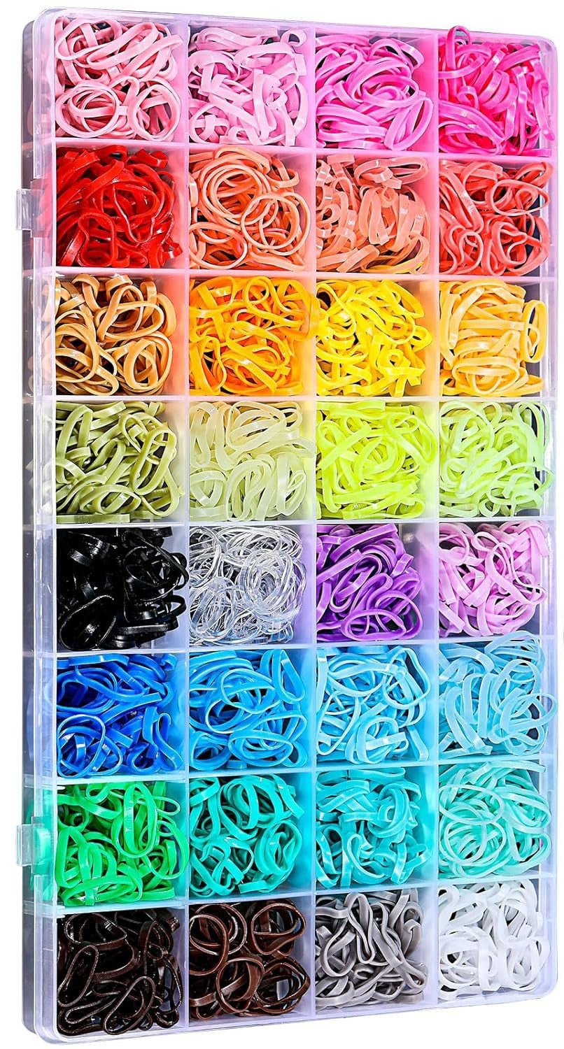 Cross-border special for children's rubber bands, colored hair ropes, 24/28/32-color boxed head ropes, hair pulling needles, pointed tail combs