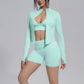 New peach lift tight shorts yoga workout set - 3 piece, sweat-wicking, quick-dry, outdoor casual seamless activewear for women