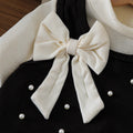 autumn/winter new arrival: british-inspired vintage black two-piece bow dress set (instagram style)