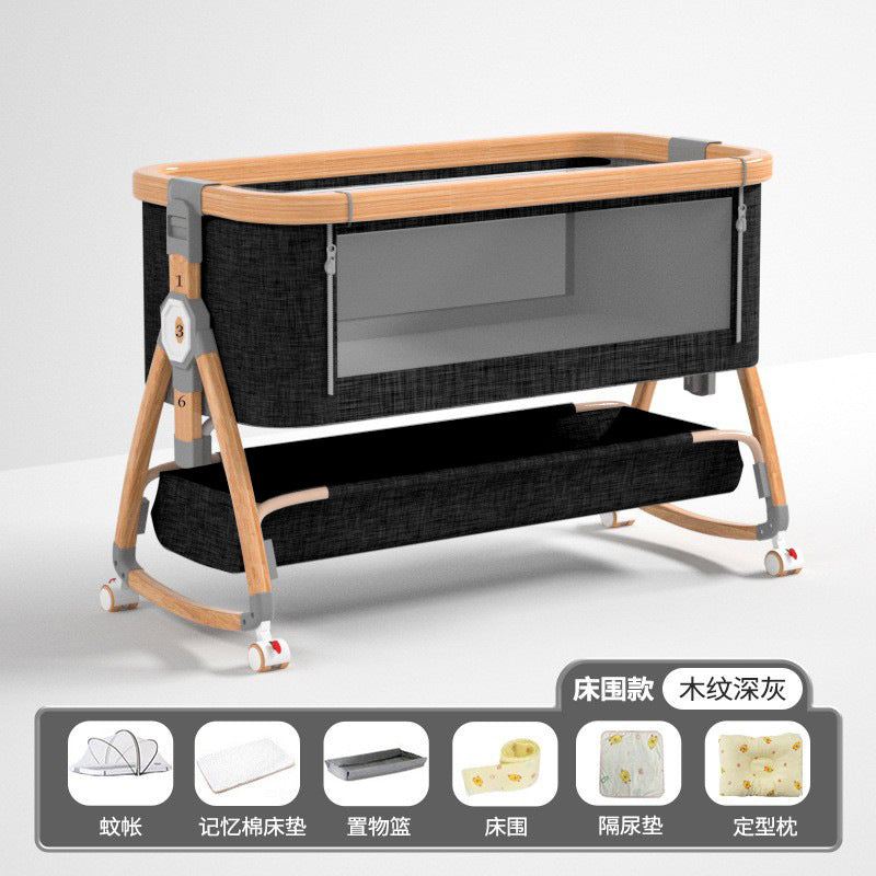 Aluminum alloy baby crib - portable, foldable, multi-functional bassinet - newborn splice bed