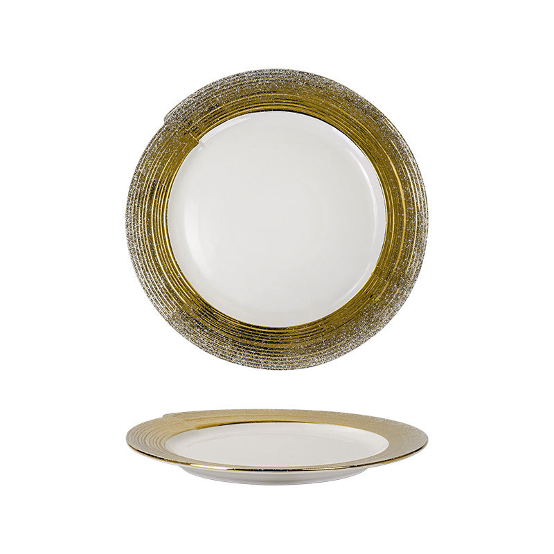 Nordicinsaccessible luxury thread plate stylish restaurant steak plate creative western food pasta plate ceramic dessert plate