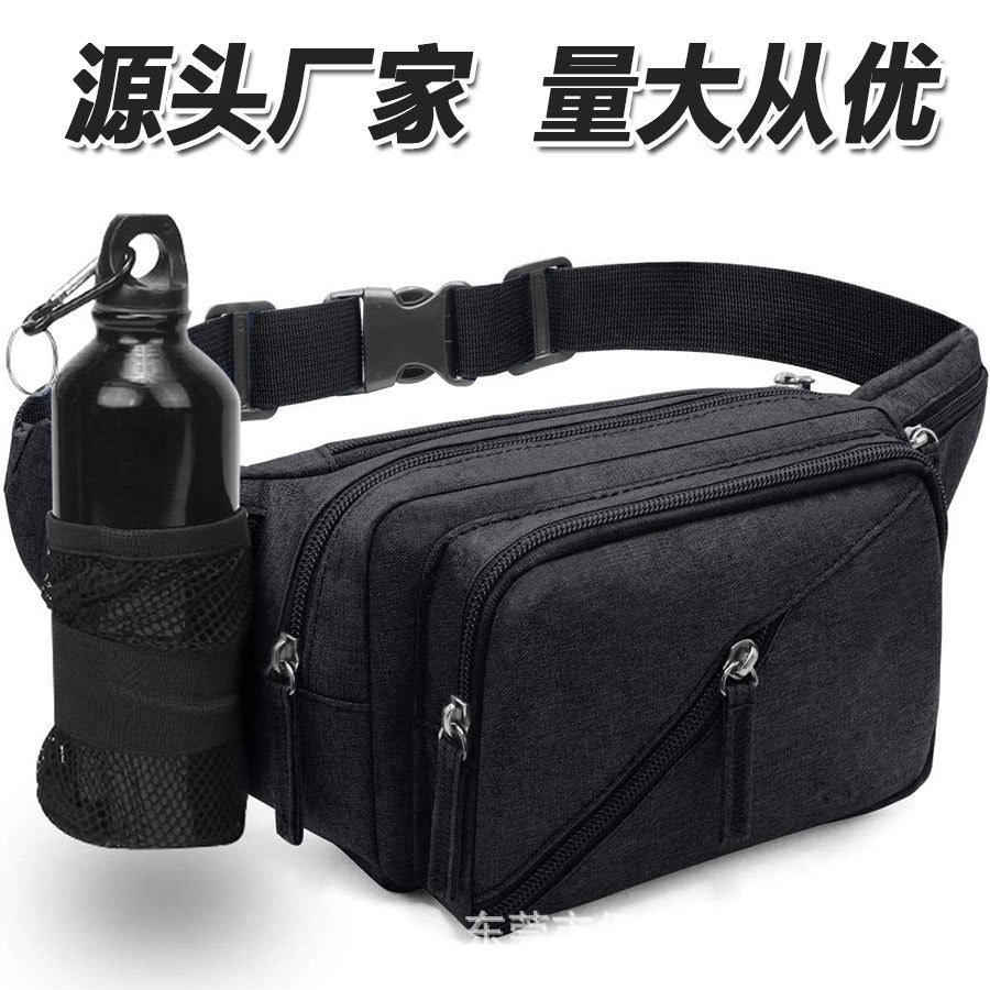 hot-selling men's and women's waist bag with water bottle holder, multi-purpose crossbody bag, fashionable waist bag, men's chest bag, water bottle bag