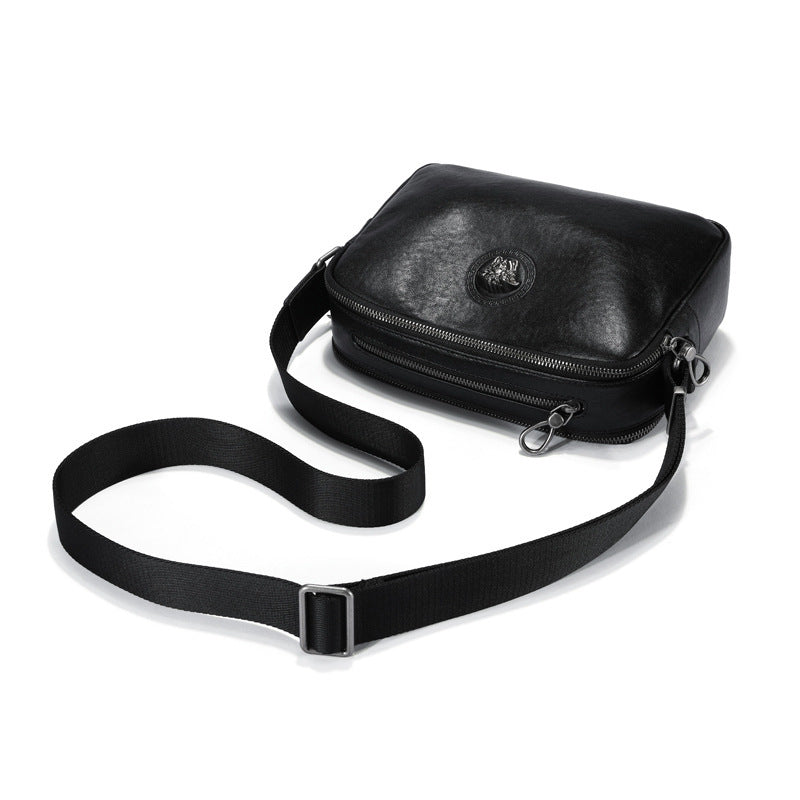 Shoulder bag men's new business and leisure messenger first-layer cowhide bag horizontal large-capacity trendy men's bag