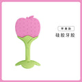 Newborn teething stick, baby teether, food-grade silicone chew toy, fruit-shaped soothing teether, anti-sucking hand