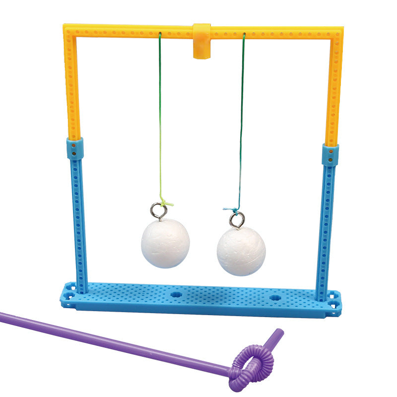 Student handmade science experiment DIY can't blow the ball Bernoulli children's technology gizmo making gizmo material