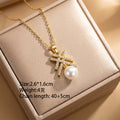 8442 pearl# gold necklace