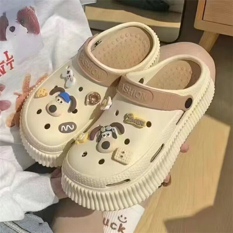 New arrival crocs women's ins trendy outwear 2023summereasiest for match heighteningplatform shoes toe beach sandals cartoon