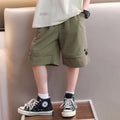 【quick-dry high-stretch shorts】kids' lightweight quick-dry shorts, stretch cargo shorts for mid-to-large children, perfect for summer outdoor wear