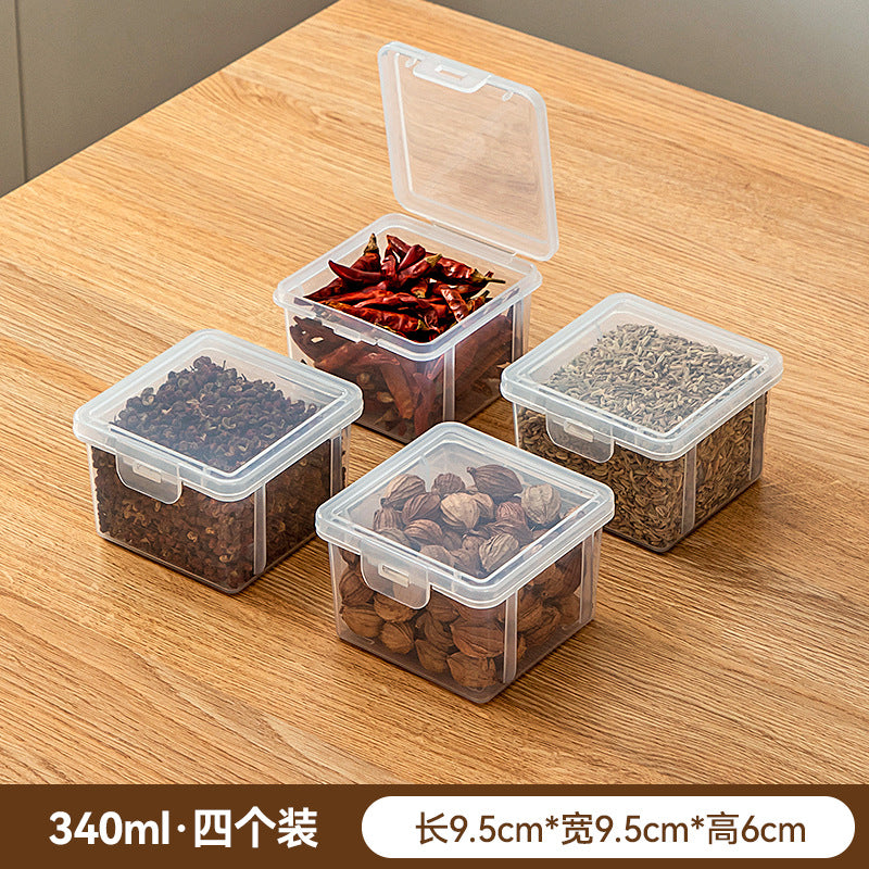 Separate spice storage box Household cabinet storage Divided seasoning box Plastic kitchen seasoning storage box with lid