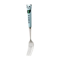 Cartoon stainless steel cutlery set: cute kids' forks with stylish ceramic handles, exquisite dessert spoons, and serving spoons
