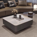 For home tea table living room glass black light luxury slate modern casual combination coffee table small apartment square sense for home