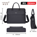 Large capacity men's tote bag document bag shoulder strap business file waterproof briefcase canvas briefcase portfolio
