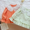 Girls'  autumn new collection: korean-style sweet lace peter pan collar faux two-piece shirt, long-sleeved spring/autumn top - trendy
