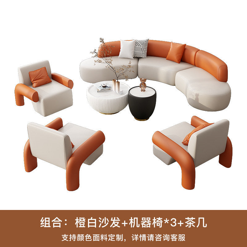 Nordic half-circle arc-shaped business sofa for office, negotiation, hotel, sales office, lobby, courtyard, rest area, and reception