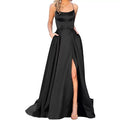 solid color european and american bridesmaid dresses long slimming off-the-shoulder best friend  fashion bridesmaid evening gowns