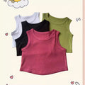 Children's summer tank top - stylish and cute girls' camisole - pink inner layer top for trendy infants and toddlers