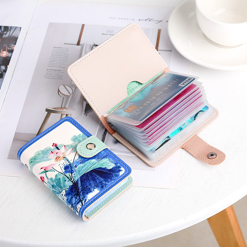 Retro anti-degaussing compact card bag large capacity multi-card position anti-theft card holder driver's license bag female credit card holder