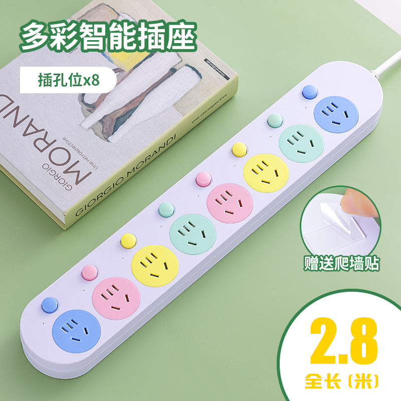 Multi-outlet power strip with usb charging ports - wall socket extension cord for home use
