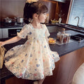Girls' chic princess dress summer collection : new trendy lace dress for little girls, korean style mesh dress for children