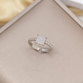 foreign trade popular zircon inlaid square ring with eight-character opening adjustment 18k gold electroplated high-end finger