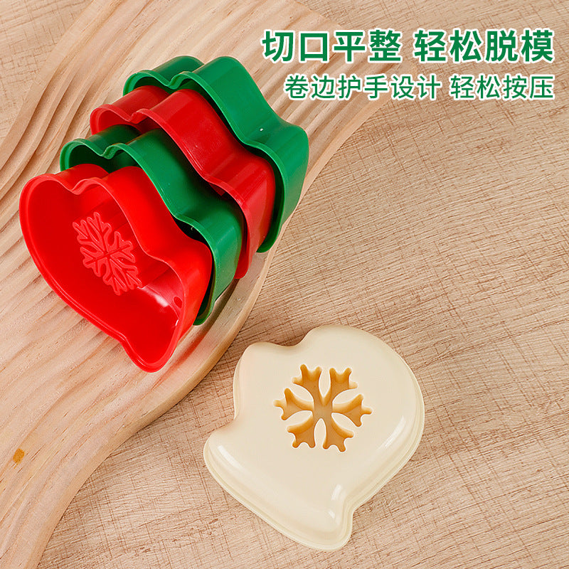 Christmas glove shaped rice ball mold - fun diy holiday party snowflake baking cookie cutter - cross-border