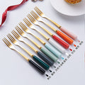 Nordic fruit fork spoon mooncake knife and fork creative new year stainless steel fruit pick coffee spoon ceramic storage jar suit