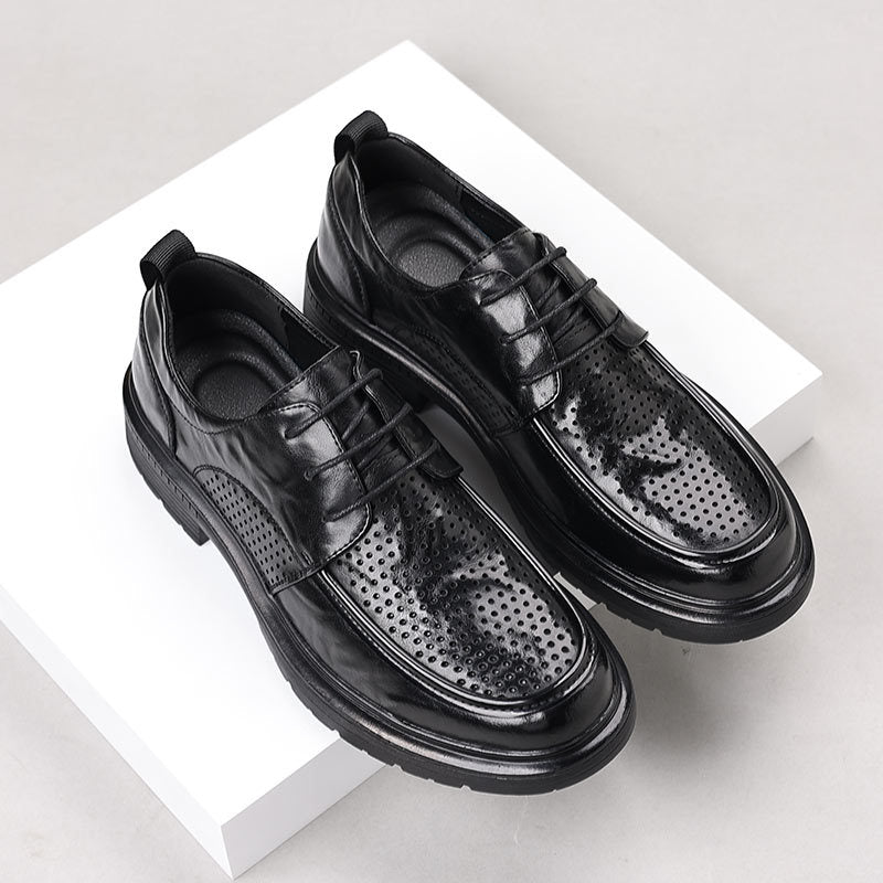 Genuine leather men's dress shoes - new arrival, bestseller. business casual, lace-up style, versatile, perfect for groom and wedding