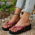 plus size colorful rhinestone tassel flip-flops dopamine girl colorful flip-flops classy beach sandals