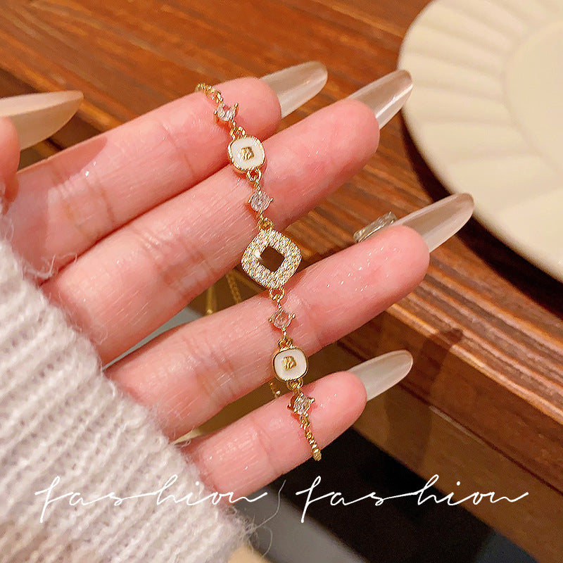 Super fairy micro-embedded zircon bows bracelet for women classy sense of accessible luxury crystal bracelet best selling exquisite pull-out hand jewelry