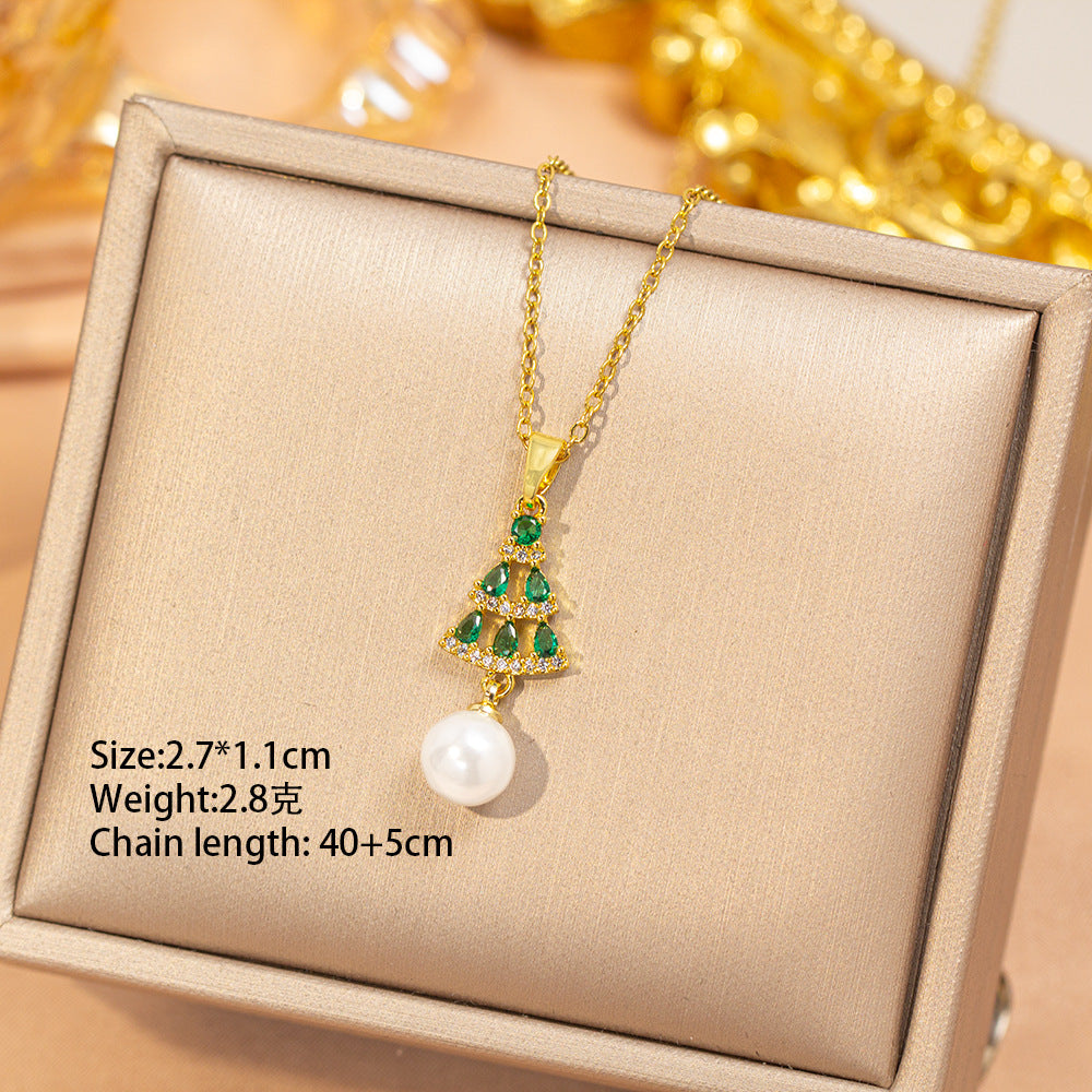 popular stylishfashion copper inlaid zirconium exquisite necklace for women niche styleeasiest for matchaccessible luxury non-fading clavicle chain jewelry