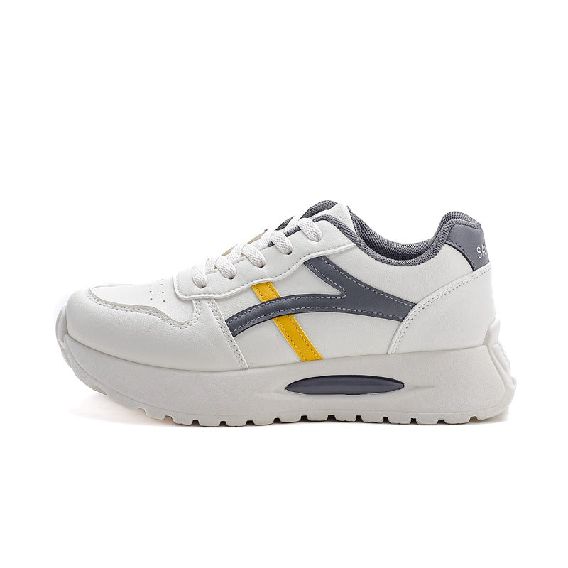 plus size women's leather sneakers - versatile, spring/autumn 2026 collection - running, flat, non-slip, fashionable casual shoes
