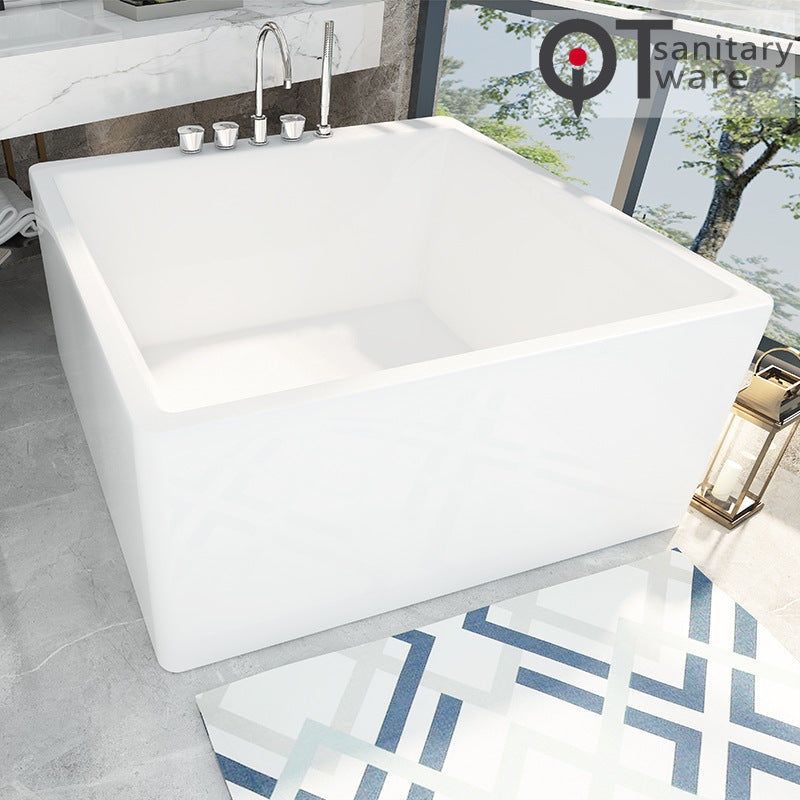 Square can be equipped with cylinder faucet, the store recommends hotel home acrylic independent large bathtub 053