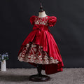 Amazon children's clothing kids' formal dress embroidered sequin princess dress girls' stylish birthday party puff sleeve dress