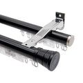 Aluminum alloy curtain rod roman rod track side-mounted single pole double pole thickened top-mounted scandinaviancasual black small bay window