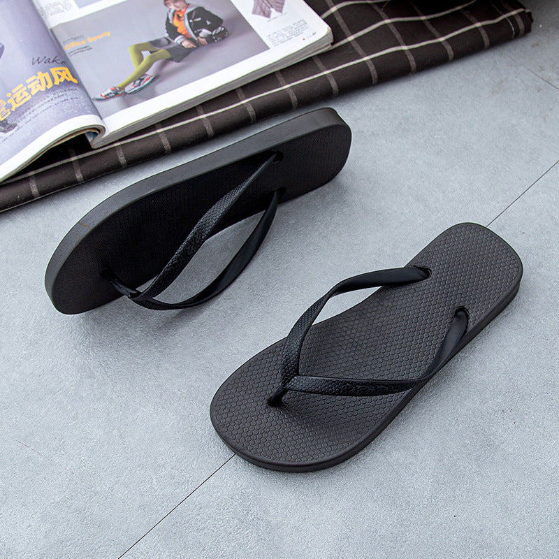 Black flip-flops women's summer outwear flip-flops non-slip beach shoes casual plywood one-leg flip-flops wholesale