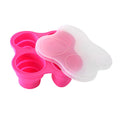 Silicone ice cube mold 4-cavity with folding lid, diy ice cream mold for home use, kids' silicone food supplement container