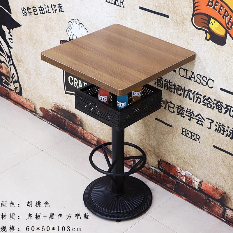 Bar clear bar ktv cafe high table and chair combination retro bar stool industrial style bistro loose table