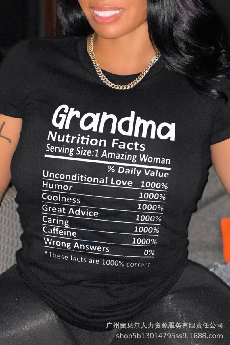 Cross-border  women,  Europe and the United States new round neck pullover printing casual T-shirt