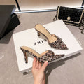 2026 spring/autumn new collection: single strap stiletto heel mules - pointed toe, open toe, chunky wool blend, chanel-inspired elegant high heel slippers