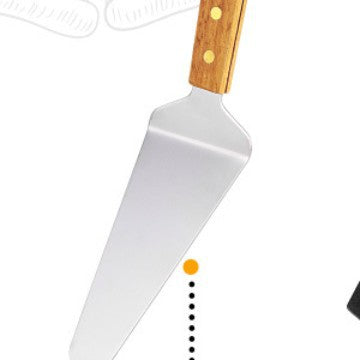 Cross-border aluminum wooden handle cooking shovel steak grilled shovel iron plate grilled shovel pizza shovel French tiramisu household