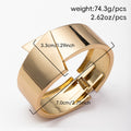 Fashion cross-border e-commerce new arrival jewelry fashion glossy plain ring bracelet wide open alloy bracelet exaggerated hand jewelry