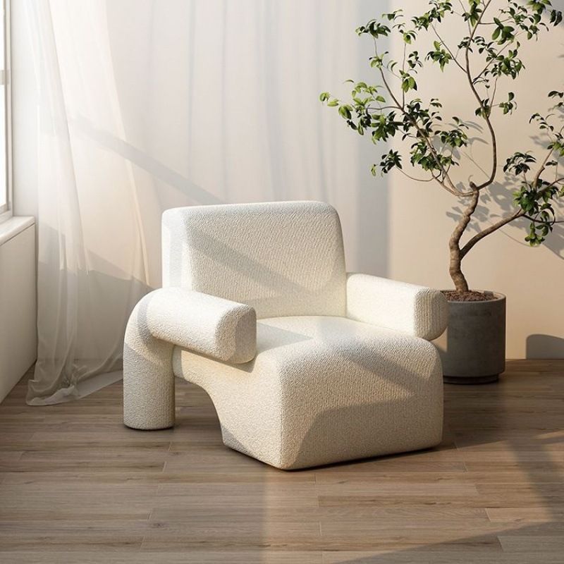 Nordic light luxury single sofa small apartment designer creative living room balcony lazy popular cashmere sofa chair