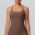 New arrival cross-border pure color double-sided nylon cross back tight sports intimates running fitness yoga wear tops for women