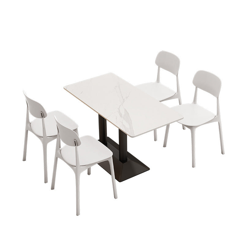 Company staff canteen dining table and chairs student canteen snack bar combination catering commercial 4 staff school restaurant