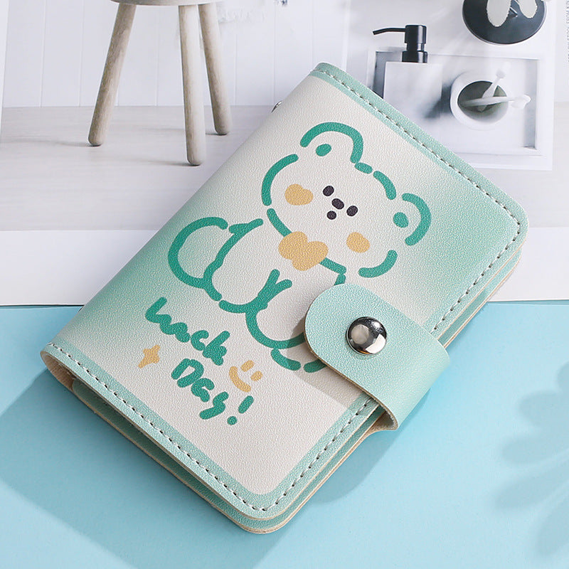 Cute, small and large-capacity cartoon card bag, glue page card position, anti-degaussing driver's license cover, ultra-thin card clip, wallet card cover.