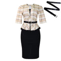 D573 women's foreign trade  new fashion elegant patchwork bodycon pencil skirt ol african european and american dress