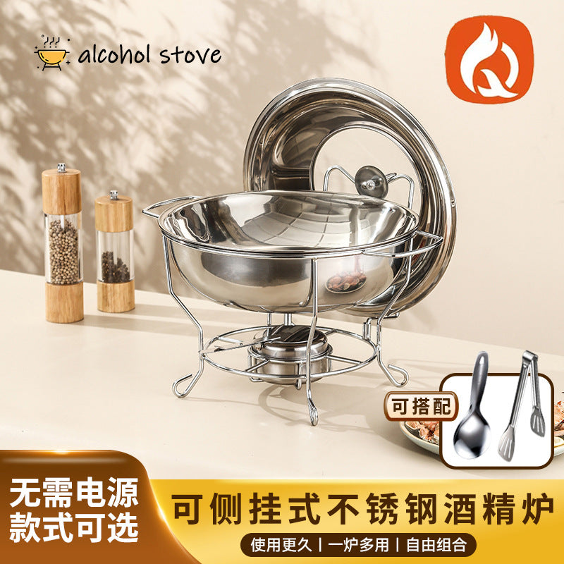 Thickened buffet stove cross-border hot-selling stainless steel round insulation stove restaurant commercial heated buffet stove